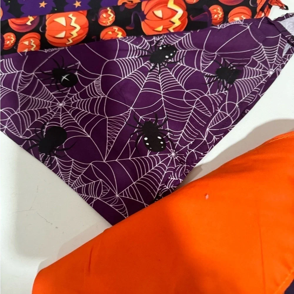 SANWUTA Halloween Dog triangle Bandanas set of 10 Halloween print size XL